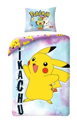 Halantex Pościel bawełniana 140x200 Pokemon niebieska żółta poszewka 70x90 Kids 12