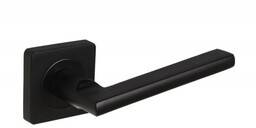 Klamka drzwiowa GAMET CLASSICO DH98-24K-L36-BL z rozetą kwadratową, czarny głęboki mat