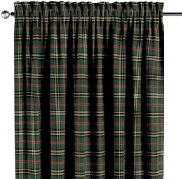 Zasłona na kanale z grzywką 1 szt., zielono-czerwona kratka, Christmas