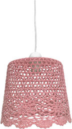 Candellux NONNA 31-38487 lampa wisząca abażur ażurowy ze sznurka różowy 1X60W E27 27 cm