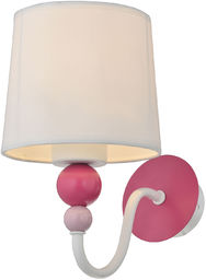 Candellux BEBE 21-39163 kinkiet lampa ścienna abażur biały 1X60 E27 różowy 14cm