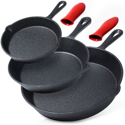 Zestaw patelni żeliwnych z silikonową nakładką CAST LINE 15 / 20 / 25 cm 3 szt.