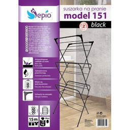 Suszarka stojąca model 151 59,5 x 52,5 x 130,5 cm czarny