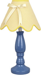 Candellux LOLA 41-63472 lampa stołowa abażur niebiesko-żółta z kokardą 1X40W E14 25cm