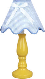 Candellux LOLA 41-63489 lampa stołowa abażur żółto niebieska z kokardą 1X40W E14 25cm