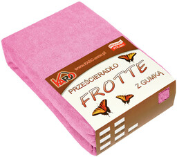 KARO Prześcieradło frotte z gumką 80x160 różowe 020 grube 200g/m2