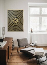 OBRAZ ścienny, na bawełnianym płótnie, czarno-złoty wzór, designerski styl