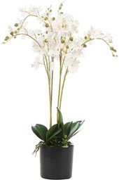 Leaf Design UK realistyczny sztuczny kwiat orchidei w doniczce, biały, 60 cm