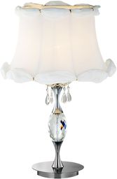 Candellux SAFONA 41-13347 lampa stołowa abażur biały ozdobne szkło 1X60W E27 40cm