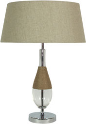 Candellux ECO 1 41-21489 lampa stołowa stożek abażur beżowy dekoracja sznurkowa 1X60W E27 41cm