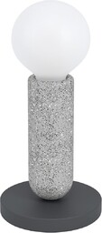 EGLO Lampa stołowa Giaconecchia, 1-punktowa lampa stołowa w stylu vintage, lampka nocna ze stali i lastryko, lampa do salonu w kolorze antracytowym, szarym, lampa z przełącznikiem, oprawa E27