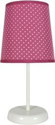 Candellux GALA 41-98279 lampa stołowa abażur fuksja w kropki 1X40W E14 14 cm