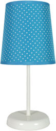 Candellux GALA 41-98293 lampa stołowa abażur niebieska w kropki 1X40W E14 14 cm