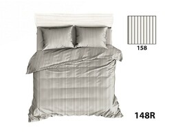 Extrapościel Pościel bawełniana 140x200 R148 paski szare białe
