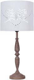 Candellux FARISA 41-03409 lampa stołowa abażur biały ze wzorem 1X60W E27 25 cm