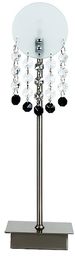 Candellux LUXOR 41-02795 lampa stołowa klosz szklany z kryształkami nikiel mat 1*20W G4 7 cm