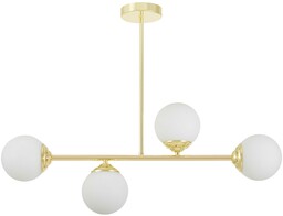 LAMPA WISZĄCA SUFITOWA PLAFON NOWOCZESNA ZŁOTO KLASYCZNE BIAŁE KULE FINO 4 LED