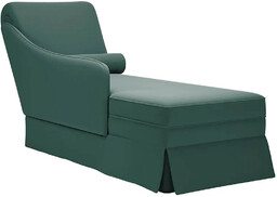 Elior Elegancki zielony szezlong z podłokietnikiem W9-N18