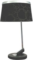 Candellux IMPRESJA 41-45310 lampa stołowa abażur z ozdobnym metalowym ringiem czarna chrom 1*60W E27 30 cm