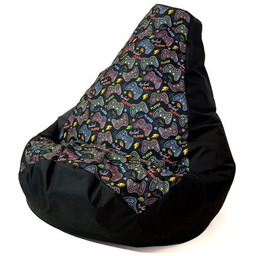 GO GIFT Pufa worek Grusza XXL Druk Pad Player Czarny 140 x 100 cm