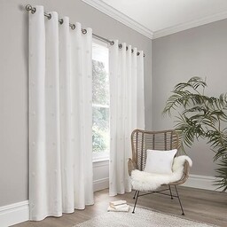 Appletree Zasłony w białe kropki szer. 66 x dł. 90 cm (168 x 229 cm) - 100% bawełna, 2 panele, zasłony z oczkami - białe kropki do sypialni/salonu - biała zasłona na drzwi - białe zasłony