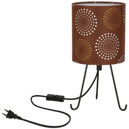 Candellux Brązowa lampa stołowa z dekoracyjnym abażurem 3X D246 D1-G20