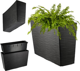 Donica ogrodowa Sorbo dłuto 56 x 19 cm, czarna