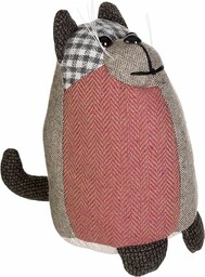 Premier Housewares Heritage duży brązowy kot stoper do drzwi, wypełnienie wazonem z włókna kanalikowego, poliester/akryl, 26 x 16 x 25