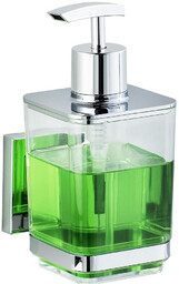 WENKO Dozownik do mydła QUADRO,Vacuum-Loc stal nierdzewna - 340 ml