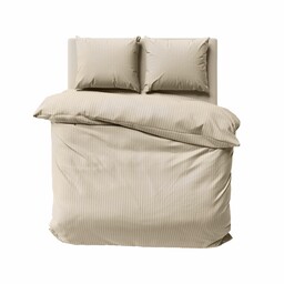 Detexpol Pościel adamaszkowa 220x200 beżowa piaskowa jednobarwna paski 1 cm Pure