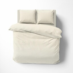 Detexpol Pościel adamaszkowa 180x200 ekri jednobarwna paski 1 cm Pure