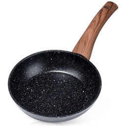 Zestaw patelni granitowy z pokrywkami szklanymi BLACK&WOOD 16 / 20 / 24 / 28 / 32 cm 5 szt.