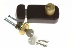 Zamek wierzchni dwubębenkowy LOB TB62 brąz