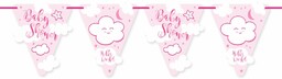 Folat - Różowa girlanda z chorągiewkami Baby Shower - 6 m