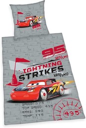 Herding Zestaw pościeli, szary/czerwony, 140 x 200 cm