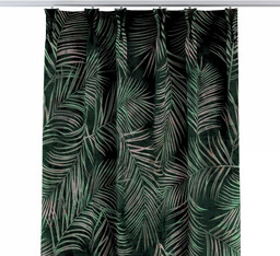 Zasłona na haczykach flex podwójnych, liscie na zielonym tle , Velvet