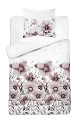 Detexpol Pościel bawełniana 140x200 biała różowa kwiaty 5249 B Bawełna 48