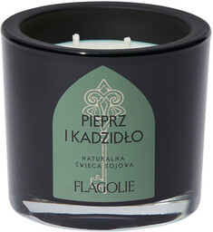 Flagolie PIEPRZ i KADZIDŁO Sojowa świeca zapachowa w czarnym szkle