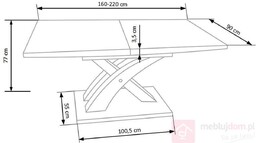 Stół SANDOR Halmar 90x160-220, Dąb złoty