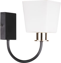 Candellux SCHUBERT 21-74225 kinkiet lampa ścienna czarna klosz szklany 1X40W E27 13 cm