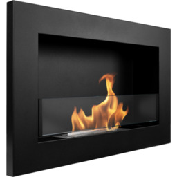 Biokominek 650 x 400 mm Slim czarny mat z szybą