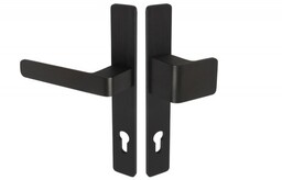 Gałko-klamka drzwiowa Wala na szyldzie długim L-92 H6S26L/G5S50/S5S34G6 (rękojeść 26 mm, szyld 34 mm) anoda czarna, lewa