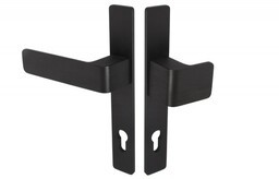 Gałko-klamka drzwiowa Wala na długim szyldzie L-92 H6S36L/G5S50/S5S34G6 (rękojeść 36 mm, szyld 34 mm) anoda czarna, lewa