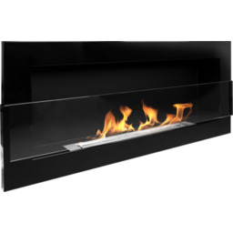 Biokominek 900 x 400 mm czarny połysk z szybą