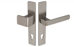 Gałko-klamka drzwiowa Wala na długim szyldzie L-92 H6S26P/G5S50/S5S42G6 (rękojeść 26 mm, szyld 42 mm), powłoka inox, prawa