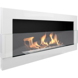 Biokominek 900 x 400 mm biały połysk z szybą