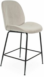 Hoker Dori Black, beżowy, do kuchni, barowy, glamour, tapicerowany, z oparciem