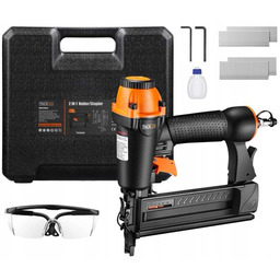 Gwoździarka Zszywacz Taker Pneumatyczny Zestaw +okulary +zszywki +gwoździe