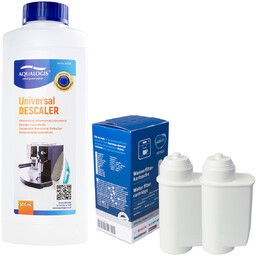 Zestaw Philips - Filtr Philips Intenza+ CA6702 2szt, Uniwersalny Odkamieniacz 500ml