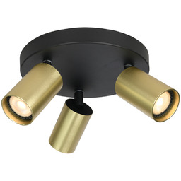 Italux Nesto SPL-23436-3R-BK-BRSS plafon nowoczesny aluminium czarny, mosiężny 3x10W GU10 22 cm IP20